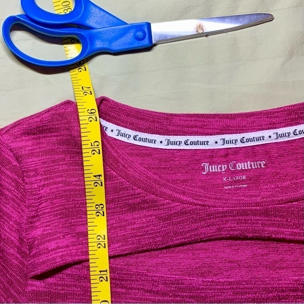 👀 Juicy Couture Fuscia Pink Top With Thumbholes, Pre-Owned, XL/16-18 🦋 - Picture 8 of 11